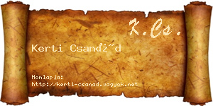 Kerti Csanád névjegykártya